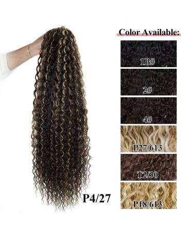 30-Inch Thick Curly Drawstring Ponytail Extensions - Chocolate Brown & Honey Blonde Highlights - Buy Online on GoSupps.com