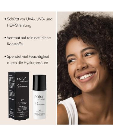 Natural Girl Organic Sunscreen SPF 20 - Vegan Anti-Aging Cream with Zinc Oxide & Hyaluronic Acid - 50ml | Made in Germany UVB & HEV Protection Dermatologically Tested - Buy Online on GoSupps.com