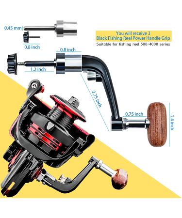 MotBach 3 Packs Black Universal Plastic Rotary Fishing Reel Power Handle Grip  Crank Arm Fishing Spinning Reel Replacement with Nonslip Wooden Grip - Buy Online on GoSupps.com