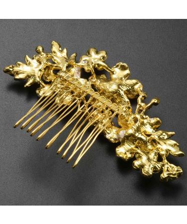 Lukasz Wedding Bridal Hair Combs Vintage Imitation Crystal Hairpins Prom Jewelry Gold Silver Flower Pattern Hair Accessories Pins Women Gold - Buy Online on GoSupps.com