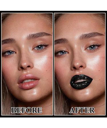 3Pcs Matte Glitter Liquid Lipstick Set - Long Lasting Waterproof Lip Stain Glossy Shimmer Lip Gloss & Moisturizing Halloween Goth Makeup for Women - Buy Online on GoSupps.com