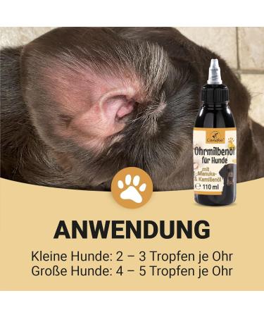 Canifee Ear Drops for Dogs - Manuka Oil & Yeast Mushroom Formula 110ml - Natural Ear Mite & Inflammation Care - Buy Online on GoSupps.com