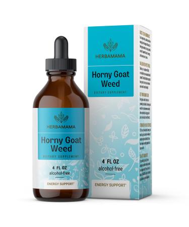 HERBAMAMA Horny Goat Weed Liquid Extract - Organic Herbal Supplements to Support Energy, Muscle Strength & Blood Flow - Natural Immune Booster Tincture - Vegan, No Sugar or Alcohol - 4 fl. oz Bottle 4 Fl Oz (Pack of 1)