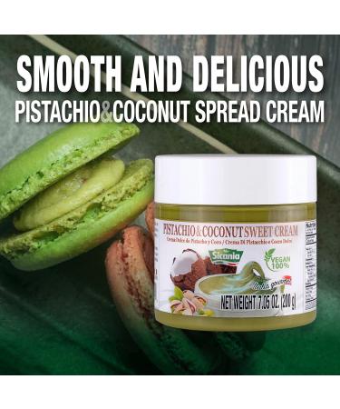 Buy SICANIA Pistachio & Coconut Vegan Sweet Cream | 100% Italian Dairy-Free Gluten-Free Non-GMO - Perfect for Desserts Pastries & More - 200g Shipping Worldwide - Buy Online on GoSupps.com