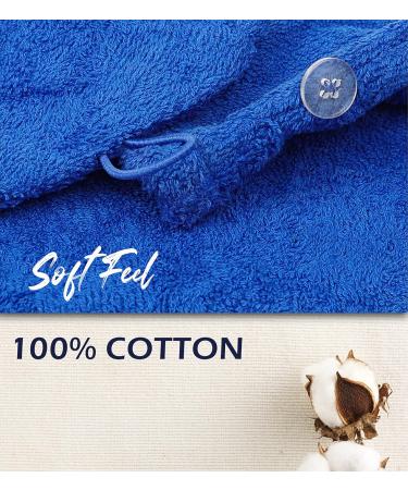 Brooklyn Linen Hair Towel Wrap 11x25 Inch - Turban Head Terry Hair Cap for Curly Hair - Royal Blue - Buy Online on GoSupps.com