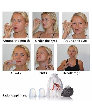 Facial Cupping Set for Face and Neck + Konjac Sponge - Anti Cellulite Therapy Set | DoSensePro - Buy Online on GoSupps.com