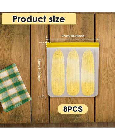 Hnvdkln 8 Pcs Reusable Freezer Bags Leakproof Food Storage Bags BPA Free Food Storage Freezer Bags Freezer Storage Bags for Marinate Meats Cereal Vegetables Sandwich Snack Travel Items - Buy Online on GoSupps.com