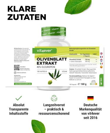 Premium Olive Sheet Extract 180 Capsules - 650mg Each 40% Oleuropein - Vegan High-Dosed Lab Tested Purity - Buy Online on GoSupps.com