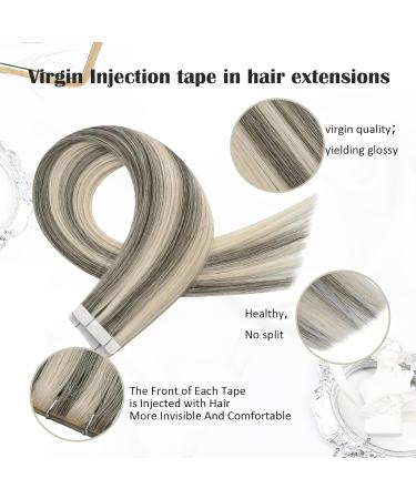 Moresoo Virgin Real Hair Tape Extensions - Invisible Seamless 35cm 5 Pieces Black to Blonde Remy Quality - Buy Online on GoSupps.com