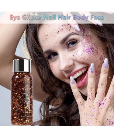  bellv Body Glitter Gel Coarse Glitter Body Removal Waterproof Long Lasting Face and Hair Holographic Cosmetic Accessories for Concert Festival . - Buy Online on GoSupps.com