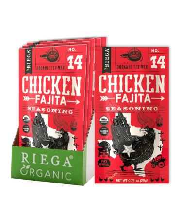 Riega Fajita Seasoning Blend Organic Tex-Mex Spice Mix for Chicken or Veggies - 0.71oz Packets - 8 Count