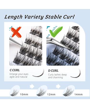 Lash Clusters - 48 Reusable Wispy & Natural Individual Eyelash Extensions | C Curl 10-14mm Super Soft Thin Band - Buy Online on GoSupps.com