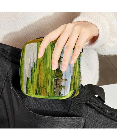 Menstrual Pad Bag with Zipper | Ladies Napkin & Tampon Collection Bags for Women & Girls - Golf Course Design - Buy Online on GoSupps.com