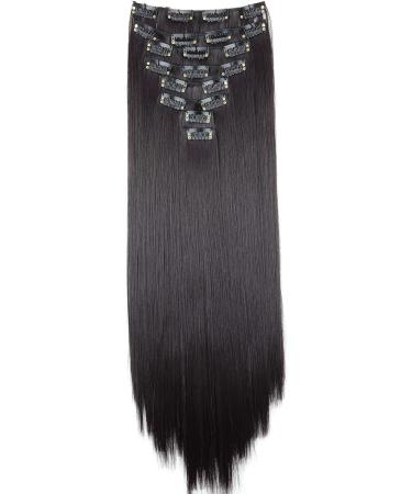 CAISHA XXL 20 Long Clip In Hair Extensions Synthetic Fiber Hairpiece Straight Reddish Black #99j - PrettyShop CES111 - Buy Online on GoSupps.com
