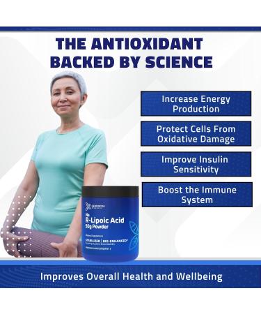 Bio-Enhanced Na R-Lipoic Acid Powder 50g | Stabilized R Alpha Lipoic Acid for Enhanced Absorption & Nerve Support | 30-Day Supply | International Shipping Available - Buy Online on GoSupps.com