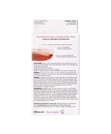KISS Salon Acrylic Natural Nails DIY Manicure Kit - Brief Encounter, Real Short, Ultra-Smooth Finish | Pink Gel Glue, Mini File, Manicure Stick, 28 Nails - Buy Online on GoSupps.com