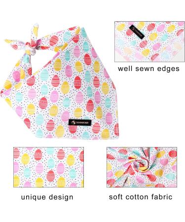 Easter Egg Dog Bandana | Colorful Cotton Scarf for Small Medium Large Dogs | Adjustable Boy Girl Bandana - Buy Online on GoSupps.com