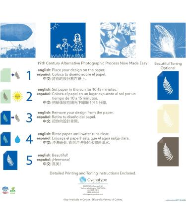 Cyanotype 5 x 7 Paper - 12 Pack (White) | Premium Quality Paper for Cyanotype Printing - Buy Online on GoSupps.com