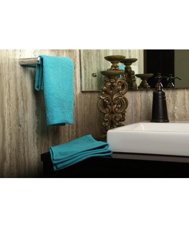 Soft Cotton Hand Towels for Bathroom - Aqua Blue (Pack of 2, 28x16 Inches) - Buy Online on GoSupps.com