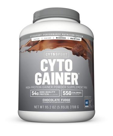 CytoSport Cyto Gainer Protein Powder, Chocolate Fudge, 54g Protein, 6 Pound
