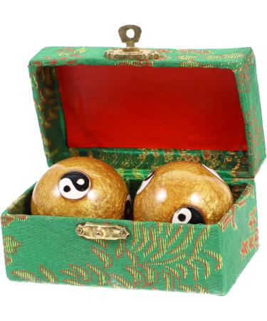 Gleavi 10 STK Metal Massage Balls - Hand & Foot Stress Relief Ball Set for Adults | Massage Globe Hand Roller Balls in Brocade Box - Buy Online on GoSupps.com