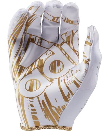 Buy adidas Adizero 12 Football Receiver Gloves - White/Metallic Gold Large | Best International Shipping - Buy Online on GoSupps.com