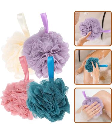 Beavorty 4pcs Shower Loofah Set | Exfoliating Bathing Balls for Smooth Skin | Ideal for Body Wash & Skincare - Buy Online on GoSupps.com