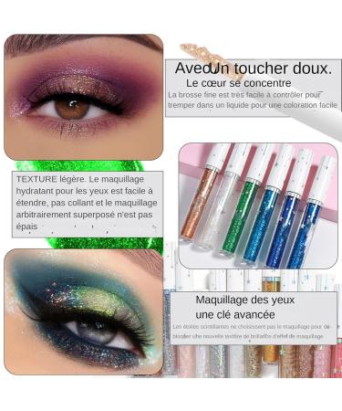  Dubbulon Liquid Glitter Eyeliners Waterproof Liquid Eyeliners Eye Makeup Set 6 Colours Waterproof Eyeliner Pencil - Highly Pigmented Color Eyeliners  - Buy Online on GoSupps.com