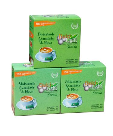 Dulci Light Stevia Sweetener Sticks - 300 Individually Packaged Zero Calorie Sugar Substitute for Drinks & Food - Buy Online on GoSupps.com