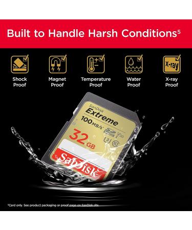 SanDisk 32GB Extreme SDHC UHS-I Memory Card - C10 U3 V30 - 4K UHD - SDSDXVT-032G-GNCIN - Buy Online on GoSupps.com