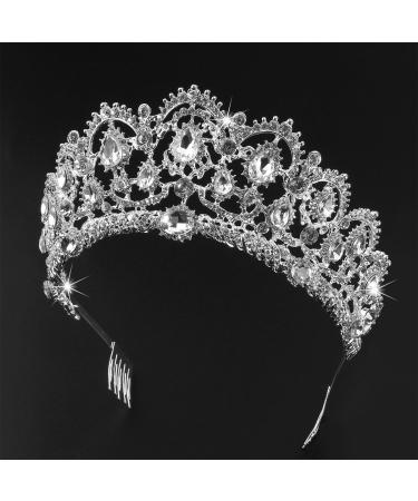Frcolor Crystal Tiara Crown Shining Bridal Rhinestone Tiara Headband with Comb for Wedding Party - Buy Online on GoSupps.com