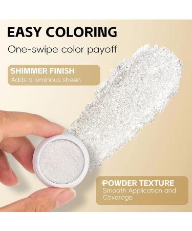 Glitter Eyeshadow - Pearly White Eyeshadow | 2.5g Shimmering Illuminating Powder Palette Pressed White Pearl for Face Cheek and Body Makeup for Women - Buy Online on GoSupps.com