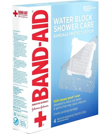 Band-Aid Brand First Aid Water Block Shower Care Clear Bandage Protector - Medium 4 ct - Buy Online on GoSupps.com