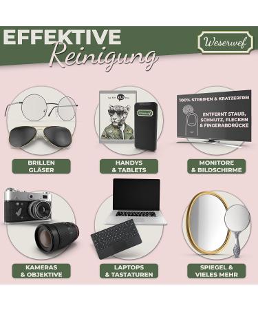 WESERWEF XXL Microfiber Cloth | Optician Quality Cleaning Cloth 30x30 cm for Glasses Smartphone Tablet & Camera - Wild One Design - Buy Online on GoSupps.com