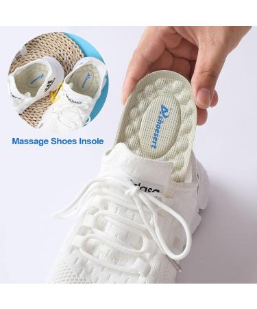 Massaging Insoles for Men & Women - Foot Pain Relief Comfort Shoe Inserts for All-Day Use Sizes 8-13 Beige - Buy Online on GoSupps.com