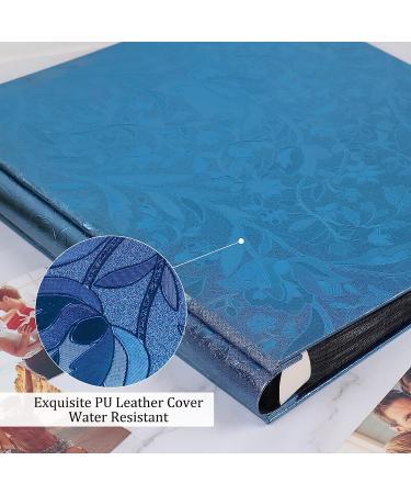 RECUTMS Photo Album 4x6 600 Photos PU Leather Cover Large Wedding Photo Books Black Pages Horizontal and Vertical Family Album Gift Memory Book (Blue S-Leaf) 600 pockets Blue S-leaf - Buy Online on GoSupps.com