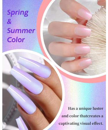 Holographic Aurora Shimmer Nail Gel Glue Polish 2Pcs Long-Lasting Chrome Mermaid Gel Polish Pearl Purple Pink Iridescent Glitter Pearlescent Glossy Colored Trendy Nail Gel Polish DIY Gift-106+339 Pearl Purple +Pink - Buy Online on GoSupps.com