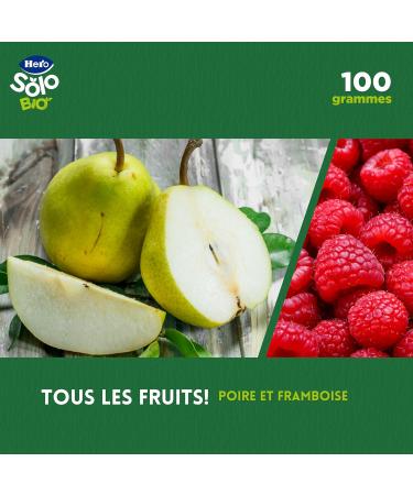 Hero Solo - Gourde de Fruits Bio avec Framboise Poire et Jus de Citron - Sans Conservateurs Colorants Huile de Palme Gluten ni Sucres Ajout s D s 4 Mois 100gx18 unit s Raspberry 100 g (Confezione da 18) - Buy Online on GoSupps.com