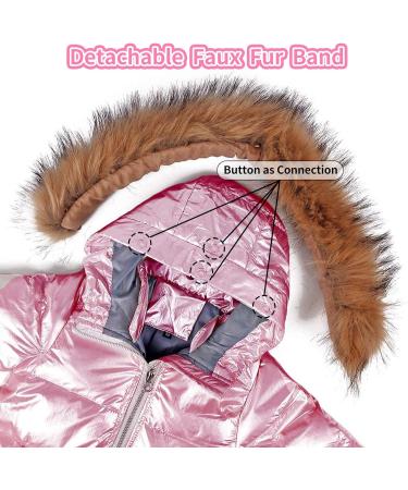 Baby Girls Winter Hooded Snowsuit Down Skisuit | Pink Jumpsuit 9-12 Months - Buy Online on GoSupps.com