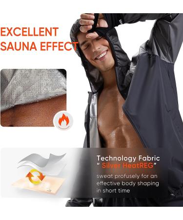 HOTSUIT Sauna Suit for Men - Gray Full Body Sweat Suits Set, X-Large - Buy Online on GoSupps.com