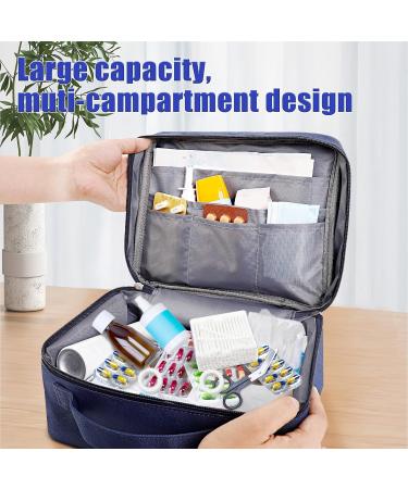Romon Waterproof 2-Piece Medication & First Aid Bag - Portable Medicine Storage for Home Office Travel & Outdoor - Blue - Buy Online on GoSupps.com