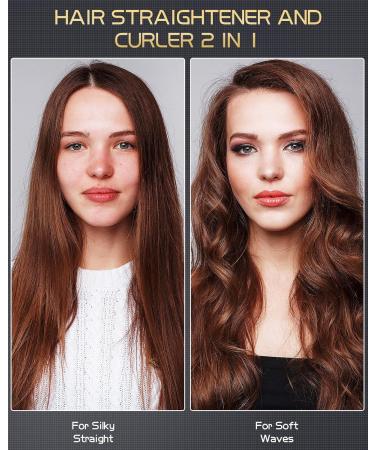 Buy Cordless Hair Straightener & Curler - 2-in-1 Portable USB Rechargeable Iron with 12800mAh Battery for Travel - Buy Online on GoSupps.com