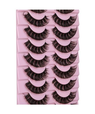 Buy Wiwoseo Russian False Eyelashes - 16MM D Curl Wispy 3D Effect - 10 Pairs Faux Mink - Buy Online on GoSupps.com