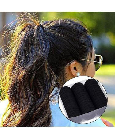 Paodduk Black Hair Bands Seamless Hair Tie Ponytail Holders | Hair Scrunchies Non Damage Ponytail Holders For Fine Hair Thick Hair Straight Hair Thin Hair - Buy Online on GoSupps.com