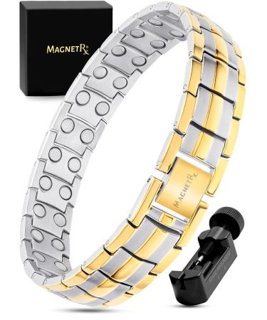 Magnetrx Ultrastarkes Magnnet hardship - magnetic tapes for men - men's wristband in length with size determination tool (silver & gold) - Buy Online on GoSupps.com