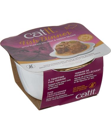 Catit Fish Dinner with Salmon & Green Beans 80 g (Pack of 6) Cat Food Wet Cat Food Cat Food Wet Nourriture Pour Chat Cat Wet Food Chat Kitten Food Kitten Wet Food Canned Cat Food - Buy Online on GoSupps.com