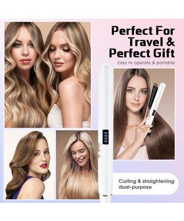 Hyadry Smooth Iron with Ceramic Coating - 30s Quick Heating Dual Voltage Hair Smoothing Tool Automatic Switch-Off LED Display (White) - Buy Online on GoSupps.com