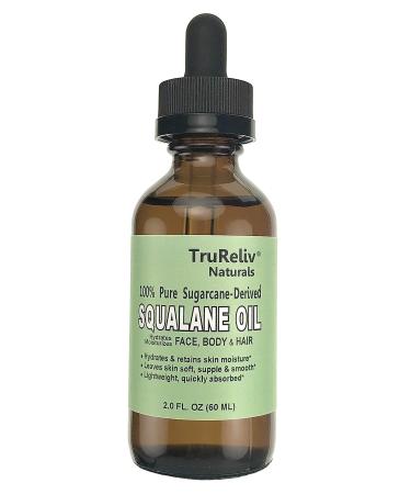 Squalane 100% Pure Plant Derived Face Oil 2 Fl Oz All Natural  Hydrates Nourish Moisturize Skin Face Body and Hair for All Skin Types