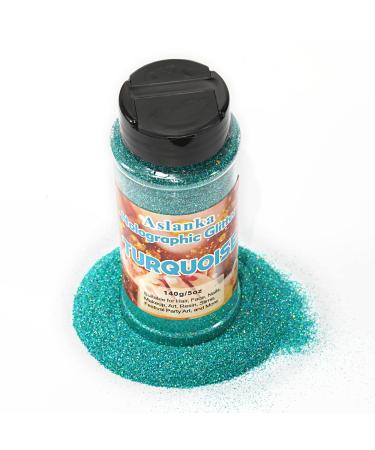 Aslanka 140g holographic glitter powder turquoise glitter glitter powder glitter colorful iris for nail art epoxy resin eyeshadow face tinker diy