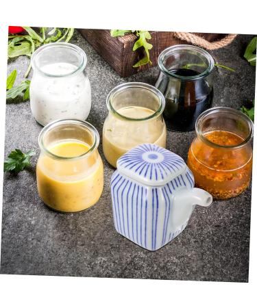 OUNONA 4pcs Ceramic Soy Sauce Pot Soy Sauce Canister Ceramic Oil Dispenser Vinegar Dispenser Bottle Ceramic Soy Pourer Ceramic Soy Sauce Bottle Churrera With Handle Seasoning Ceramics 8X7.5X5CMx4pcs Bluex4pcs - Buy Online on GoSupps.com